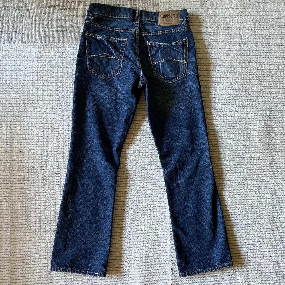 Aeropostale Womens Blue Jeans Driggs Slim Bootcut Distressed Size 27/28 - Picture 5 of 6